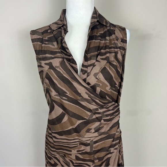 WEEKEND MAXMARA SLEEVELESS VNECK SHIFT DRESS IN BROWN SIZE 8 - Picture 5 of 15
